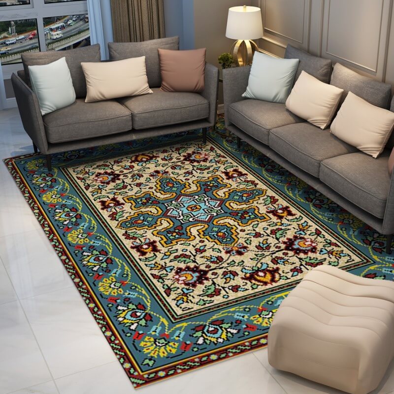 Colorful Distressed Pattern Soft Faux Cashmere Shaggy Rugs For Living Room Bedroom Hall Carpet 20