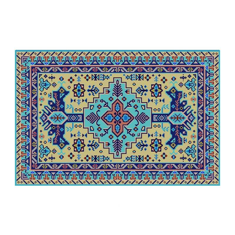 Colorful Distressed Pattern Soft Faux Cashmere Shaggy Rugs For Living Room Bedroom Hall Carpet 21