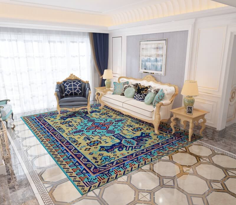 Colorful Distressed Pattern Soft Faux Cashmere Shaggy Rugs For Living Room Bedroom Hall Carpet 21