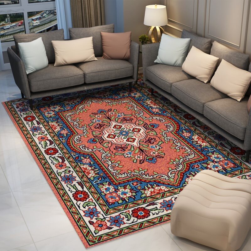 Colorful Distressed Pattern Soft Faux Cashmere Shaggy Rugs For Living Room Bedroom Hall Carpet 22
