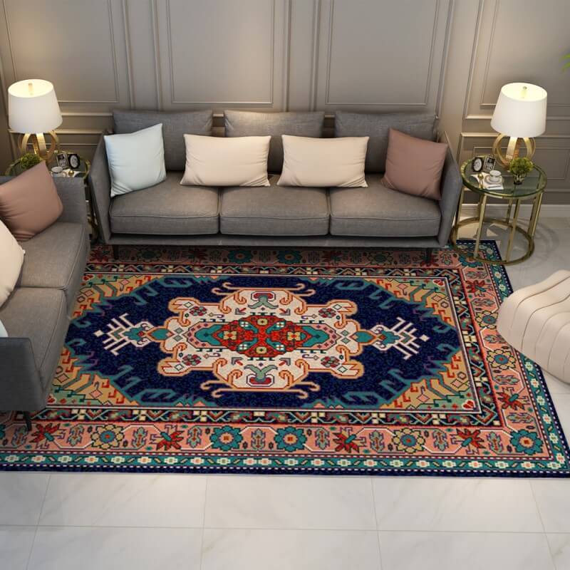 Colorful Distressed Pattern Soft Faux Cashmere Shaggy Rugs For Living Room Bedroom Hall Carpet 24