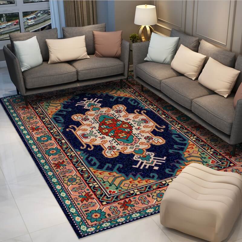 Colorful Distressed Pattern Soft Faux Cashmere Shaggy Rugs For Living Room Bedroom Hall Carpet 24