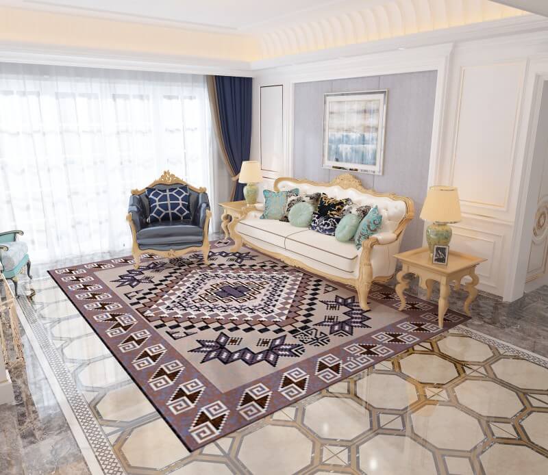 Colorful Distressed Pattern Soft Faux Cashmere Shaggy Rugs For Living Room Bedroom Hall Carpet 25