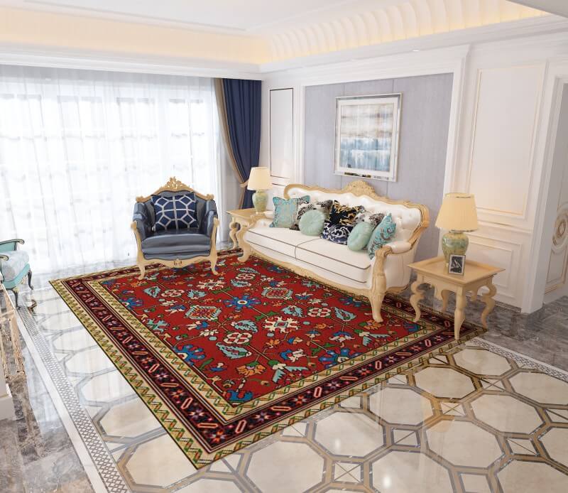 Colorful Distressed Pattern Soft Faux Cashmere Shaggy Rugs For Living Room Bedroom Hall Carpet 27