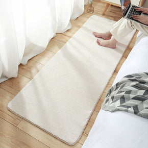 Beige Plain Shaggy Soft Girls Boys Bedroom Kids Room Bedside Carpet Rugs Runners