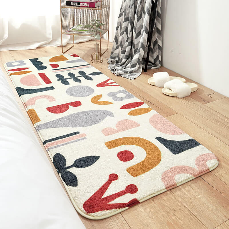 Colorful Many Kinds Pattern Shaggy Soft Girls Boys Bedroom Kids Room Bedside Carpet Rugs Runners