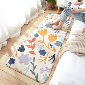 Pretty Flowers Pattern Shaggy Soft Girls Boys Bedroom Kids Room Bedside Carpet Rugs Runners