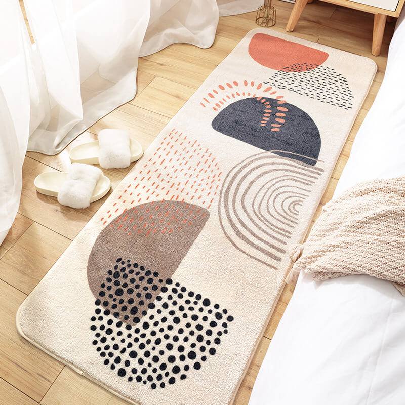 Multi-shape Semicircle Pattern Shaggy Soft Girls Boys Bedroom Kids Room Bedside Carpet Rugs Runners