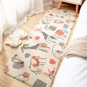 Animals Forest Pattern Shaggy Soft Girls Boys Bedroom Kids Room Bedside Carpet Rugs Runners