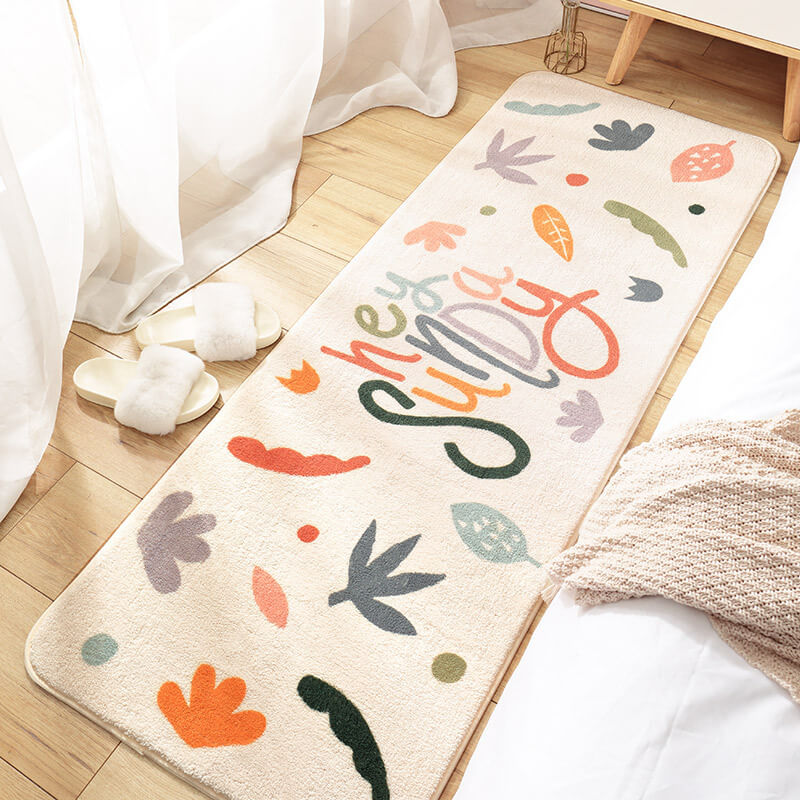 Sunny Day Pattern Shaggy Soft Girls Boys Bedroom Kids Room Bedside Carpet Rugs Runners