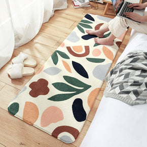 Leaves Pattern Shaggy Soft Girls Boys Bedroom Kids Room Bedside Carpet Rugs Runners
