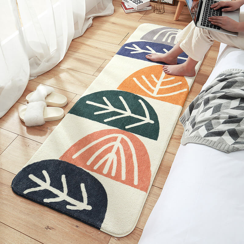 Simple Trees Pattern Shaggy Soft Girls Boys Bedroom Kids Room Bedside Carpet Rugs Runners