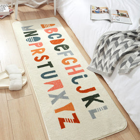 26 Letters Pattern Shaggy Soft Girls Boys Bedroom Kids Room Bedside Carpet Rugs Runners