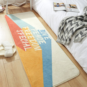 Slogan Pattern Shaggy Soft Girls Boys Bedroom Kids Room Bedside Carpet Rugs Runners