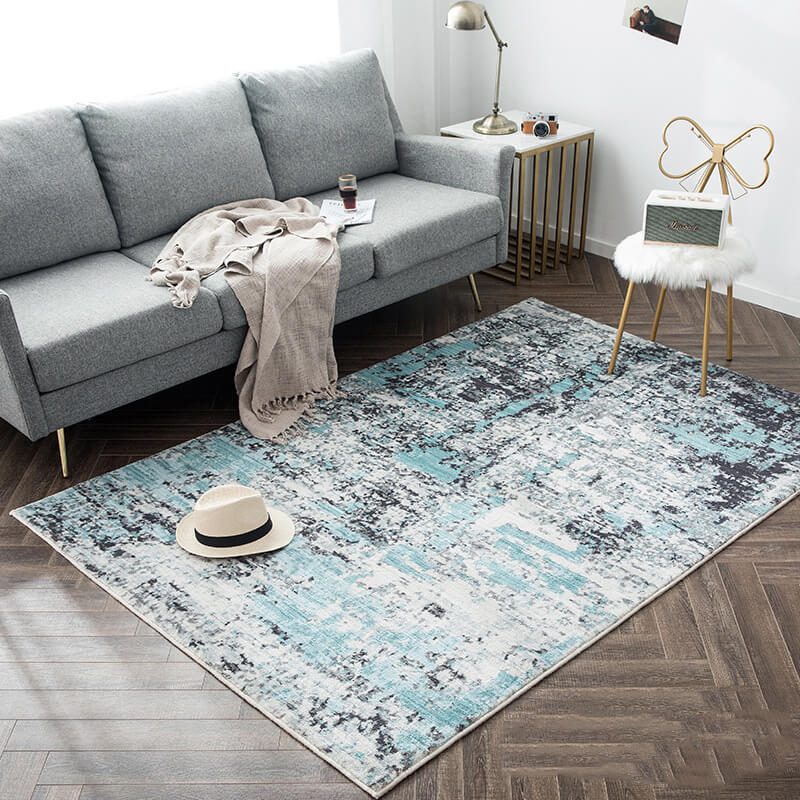 Light Blue Gradient Abstract Pattern Area Rugs For Living Room Bedroom Kids room