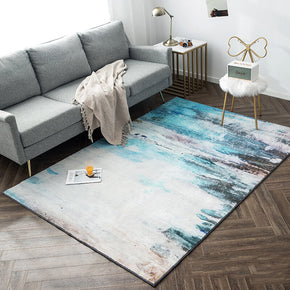 Abstract Gradient Pattern Blue Area Rugs For Living Room Bedroom Kids room