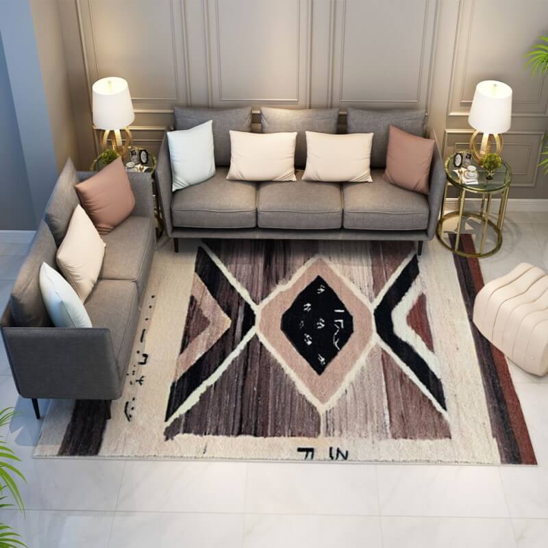 Moroccan Simple Faux Cashmere Area Rug Soft Carpets For Bedroom Living Room Hall Kids room