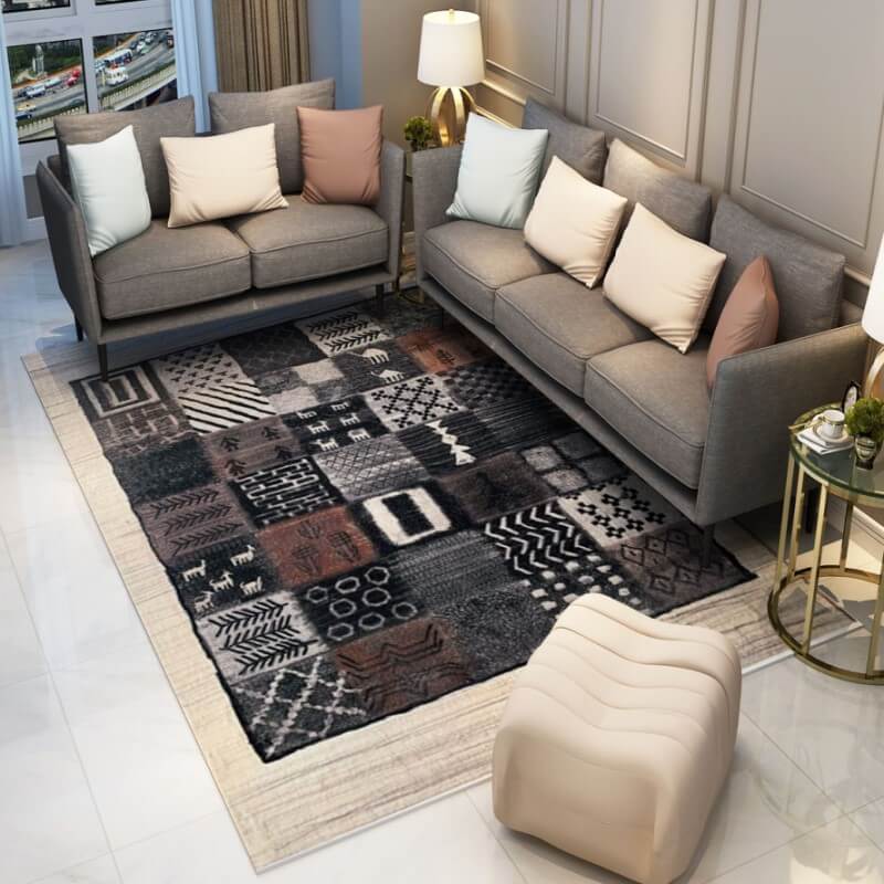 Moroccan Square Faux Cashmere Area Rug Soft Carpets For Bedroom Living Room Hall Kids room