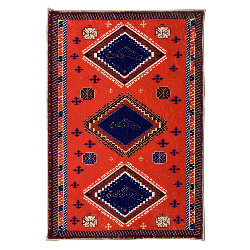 Moroccan Red Faux Cashmere Area Rug Soft Carpets For Bedroom Hall Living Room Office