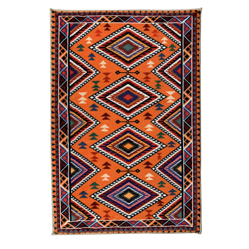 Moroccan Orange Faux Cashmere Area Rug Soft Carpets For Bedroom Hall Living Room Office
