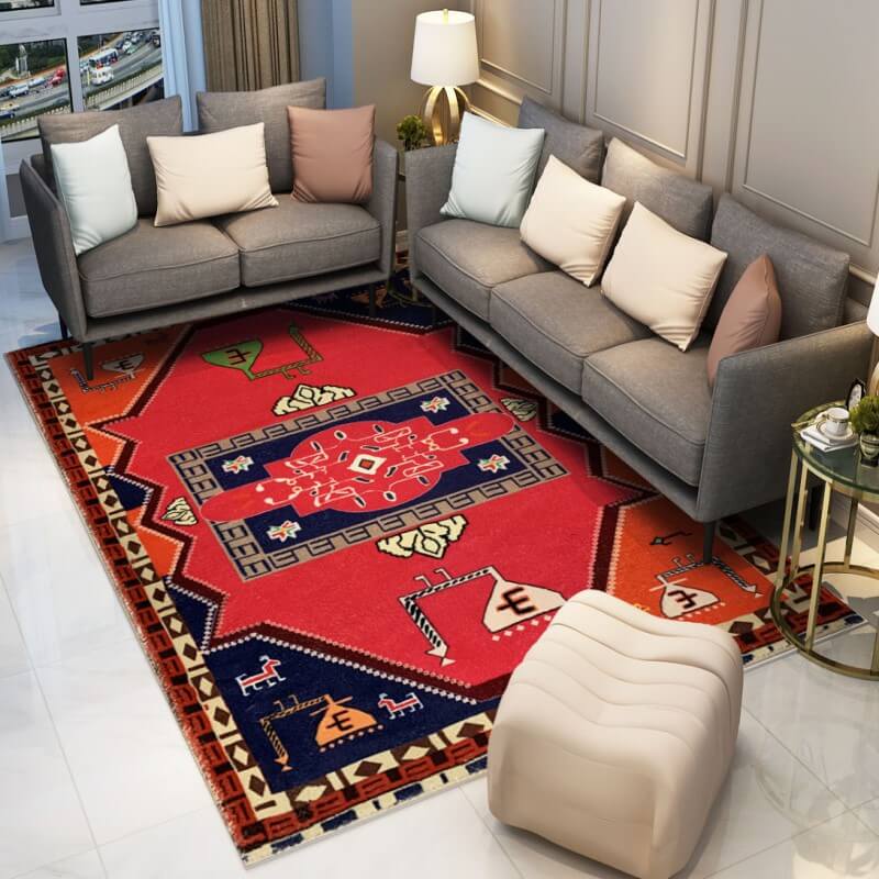Bright Retro Faux Cashmere Area Rug Soft Carpets For Bedroom Hall Living Room Office