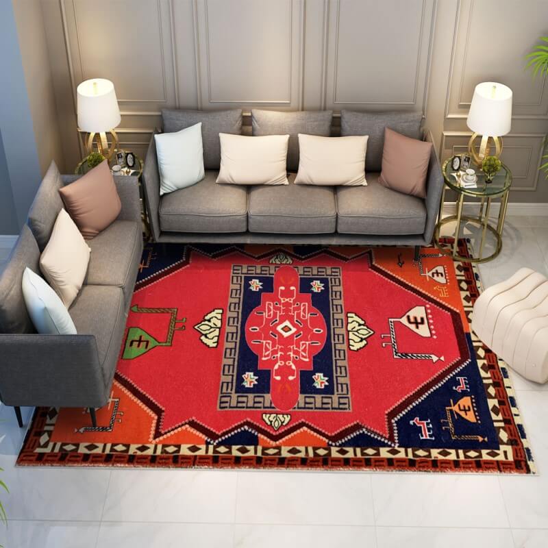 Bright Retro Faux Cashmere Area Rug Soft Carpets For Bedroom Hall Living Room Office