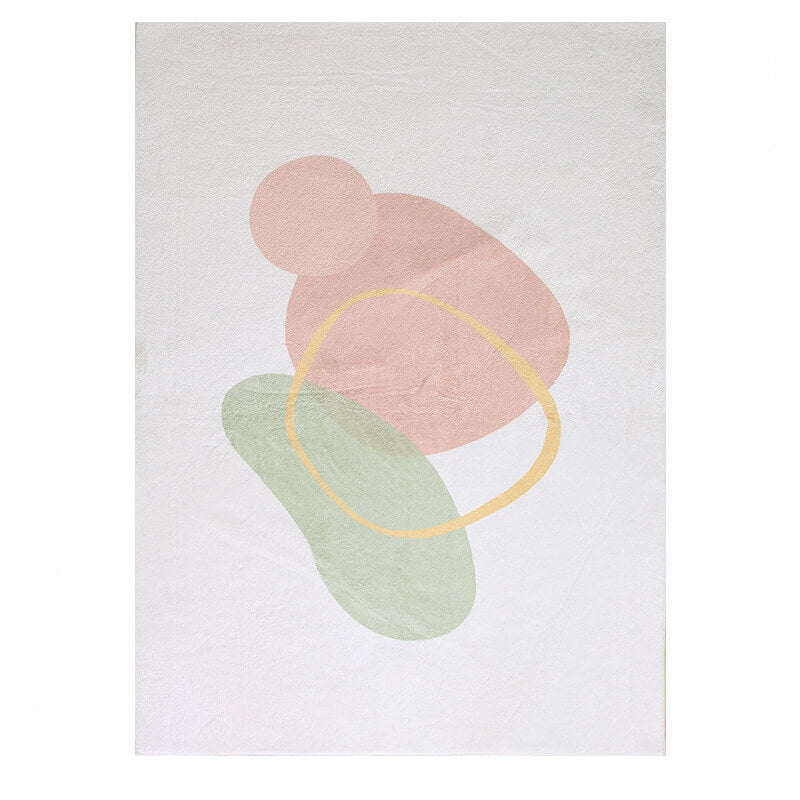 Pink Simple and Fresh Style Rugs Printed Imitation Cashmere Carpets For Living Room Bedroom Bedside