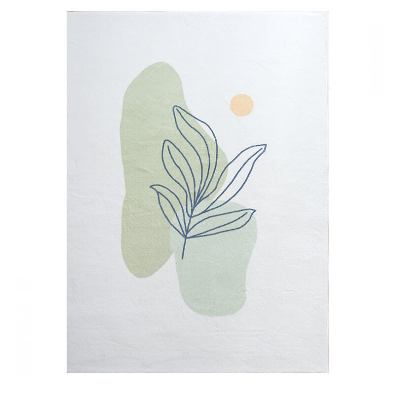 Green Simple Imitation Cashmere Style Rugs Printed Carpets For Living Room Bedroom Bedside