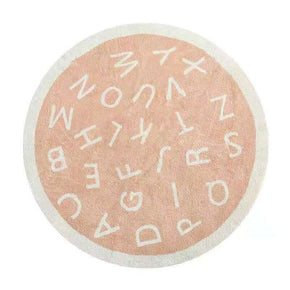 Orange Round Messy Letters Pattern Faux Cashmere Shaggy Area Rugs For Living Room Bedroom Kids Room Bedside Carpet