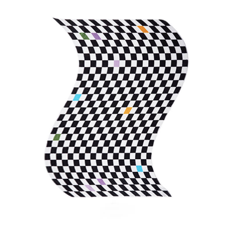 Irregular Shape Fun Twisted Checkerboard Pattern Artificial Cashmere Material Soft Rugs For Living Room Bedroom Hall Bedside