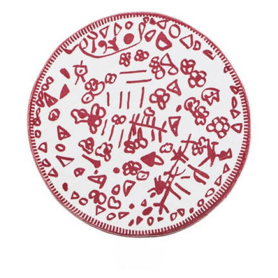 Soft Red Cute Round Carpets Artificial Cashmere Material Rugs For Living Room Bedroom Hall Bedside