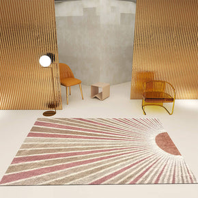 Sunlight Rays Exposure Pattern Faux Cashmere Shaggy Comfy Area Rugs For Living Room Bedroom Bedside Carpet