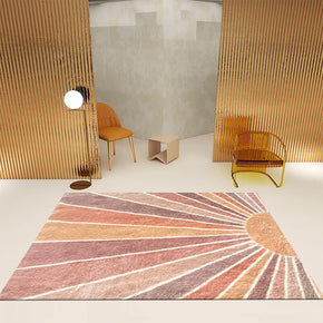 Sunlight Streaks Pattern Faux Cashmere Shaggy Comfy Area Rugs For Living Room Bedroom Bedside Carpet