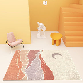 Light Luxury Colored River Pattern Faux Cashmere Shaggy Comfy Area Rugs For Living Room Bedroom Bedside Carpet