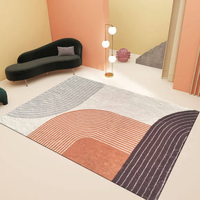 03 Light Luxury Lines Geometric Pattern Faux Cashmere Shaggy Comfy Area Rugs For Living Room Bedroom Bedside Carpet
