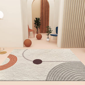 04 Light Luxury Lines Geometric Pattern Faux Cashmere Shaggy Comfy Area Rugs For Living Room Bedroom Bedside Carpet