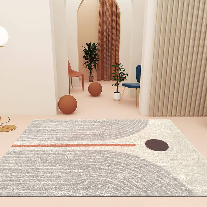 06 Light Luxury Lines Geometric Pattern Faux Cashmere Shaggy Comfy Area Rugs For Living Room Bedroom Bedside Carpet