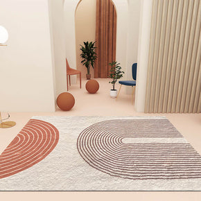 07 Light Luxury Lines Geometric Pattern Faux Cashmere Shaggy Comfy Area Rugs For Living Room Bedroom Bedside Carpet