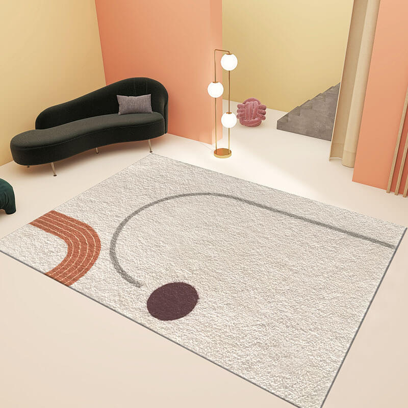 08 Light Luxury Lines Geometric Pattern Faux Cashmere Shaggy Comfy Area Rugs For Living Room Bedroom Bedside Carpet