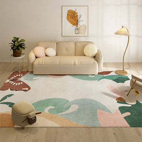 04 Faux Cashmere Vintage Floral Soft Shaggy Area Rugs For Bedroom Living Room Bedside Office
