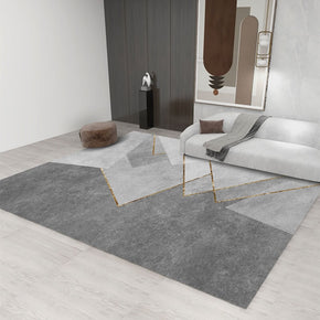Grey Geometric Pattern Faux Cashmere Shaggy Area Rug Soft Carpets For Bedroom Hall Living Room Office