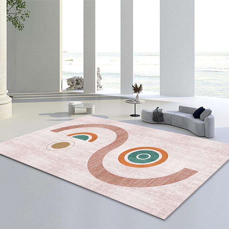 Pink Soft and Comfortable Patterned Area Rug For Bedroom Hall Office Living Room