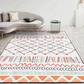 Multicolor Moroccan Pattern Faux Cashmere Shaggy Comfy Area Rugs For Living Room Bedroom Bedside Carpet