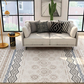 Light Color Moroccan Pattern Faux Cashmere Shaggy Comfy Area Rugs For Living Room Bedroom Bedside Carpet