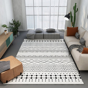 White Moroccan Pattern Faux Cashmere Shaggy Comfy Area Rugs For Living Room Bedroom Bedside Carpet