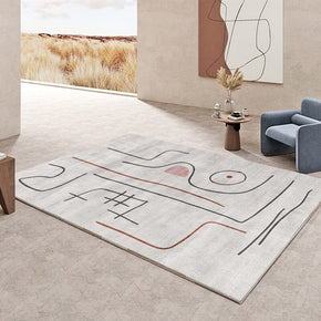 Abstract Lines Pattern Thicken Faux Cashmere Shaggy Area Rugs For Living Room Bedroom Bedside Carpets