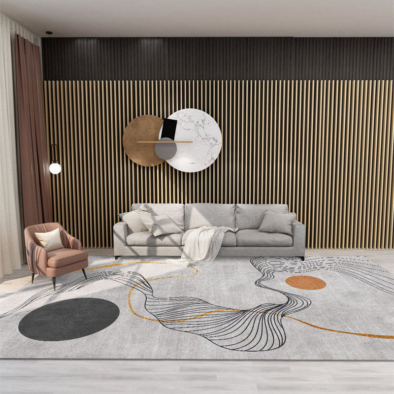 Abstract Fishing Net Lines Pattern Thicken Faux Cashmere Shaggy Area Rugs For Living Room Bedroom Bedside Carpets
