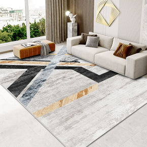 Light Luxury Striped Geometric Pattern Thicken Faux Cashmere Shaggy Area Rugs For Living Room Bedroom Bedside Carpets