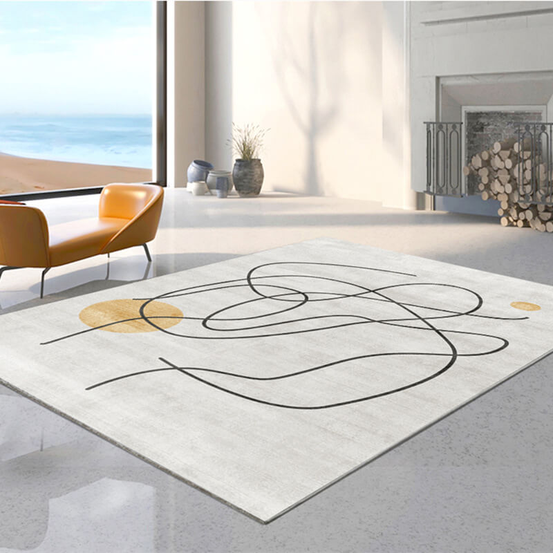 Crossed Abstract Art Lines Pattern Thicken Faux Cashmere Shaggy Area Rugs For Living Room Bedroom Bedside Carpets