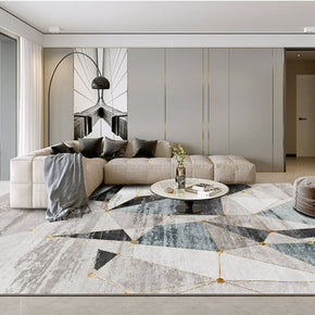 Triangle Geometric Pattern Thicken Faux Cashmere Shaggy Area Rugs For Living Room Bedroom Bedside Carpets